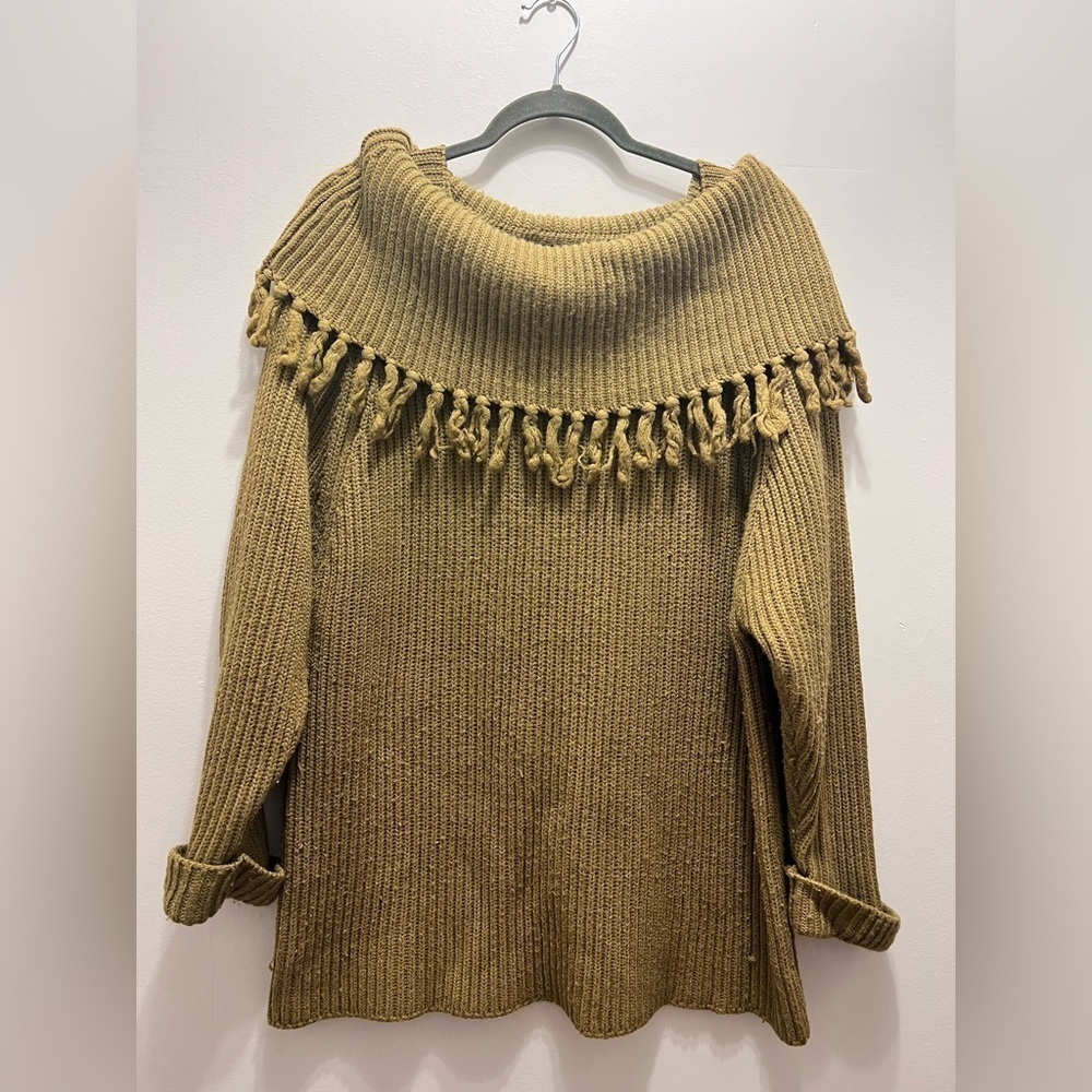 VTG Forenza Wool Blend fringe off the shoulder sweater size large